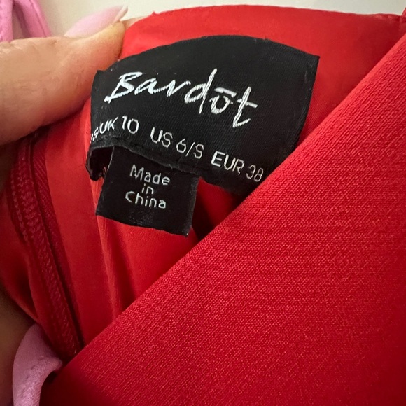 Bardot Sherbert Bomb Midi Dress red pink - Picture 5 of 10